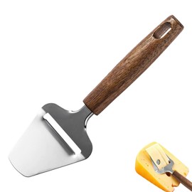 Coollooda チーズスライサー ステンレス鋼 高耐久チーズシェーバー シャベル 木製ハンドル ソフトセミハードハードチーズ用多機能平面サーバー キッチン