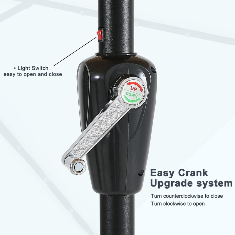 MASTERCANOPY Patio Umbrella with Solar LED Lights (7.5ft,Forest Green)