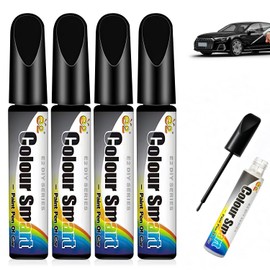 4 PCS Pintura Retoque Automotriz, Bolígrafo de Pintura para Retoques, Restaurador de Pintura Automotriz, Lápiz de Pintura para Coche para Arañazos Menores, Cuidado del Coche (Negro)