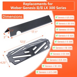 66795 Flavorizer Bars and 66040 Heat Deflector for Weber Genesis II 300 /LX 300 Series, Genesis ii E-310 ii E-315 ii E/S335 ii se-335, Genesis ii Flavorizer Bars Parts for Weber Genesis II Grill Parts