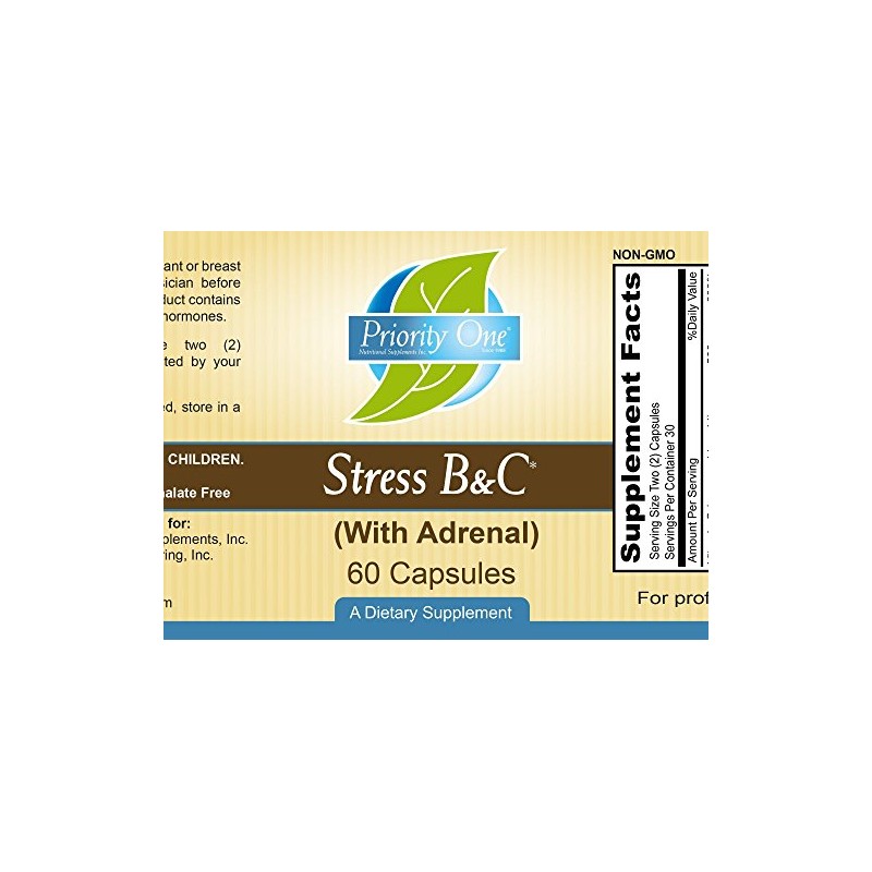 Priority One Vitamins Stress B & C 60 Capsules -