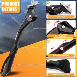 Keyck Bicycle Stand 24-29 Inches, Height-Adjustable Bicycle Stand, Stable Non-Slip Bicycle Stand up to 35 kg Load Capacity, Aluminium Bicycle Centre Stand for Mountain Bike/E-Bike/Trekking Bike/Road