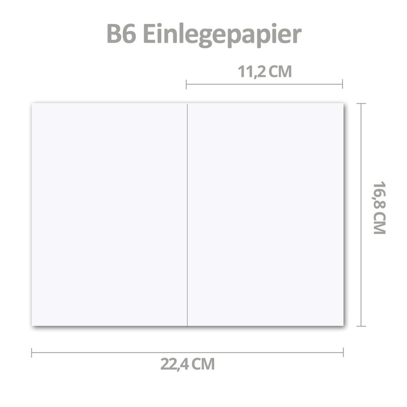 100 x Foldable Insert Paper for B6 Double Cards -