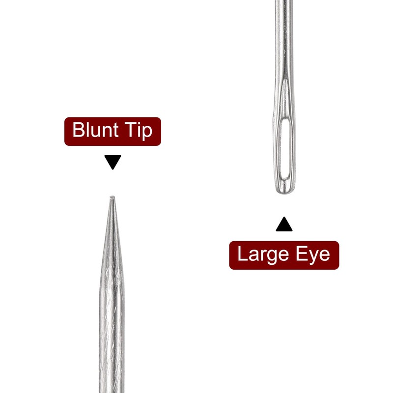 HARFINGTON 8 Inch Upholstery Needles Large Eye Stitching Needles Stainless