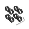 Hihaha 4pcs Black AN12 24mm Car Hose Separator Clamp Adapter