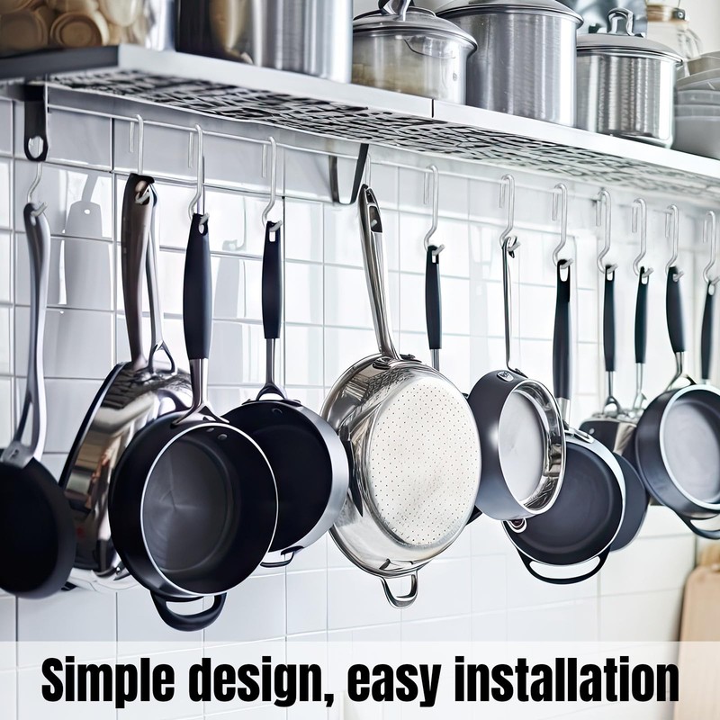 MorningRo 12 Pcs Heavy Duty Pot Hooks Straight Pans Hooks