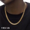VEXXS Cuban Link Chain,18K Real Gold Plated Men's Chain Necklace,