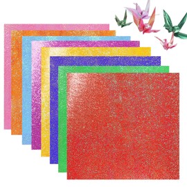 50PCS Origami Paper,25*25cm Pearl Glitter Origami Paper,Shiny Folding Paper,Single Sided Origami Paper,Square Folding Paper,Colorful Handicraft Paper for DIY Arts and Crafts