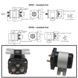 Coimoviol 586-905 Solenoid Contactor Relay 24V 200Amp Compatible with Trombetta White Rodgers Skyjack, OEM# 586-114111, 114-2411, 103101, 4 Terminal Starter Solenoid