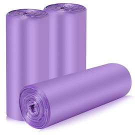 4 Gallon/60pcs Small Garbage Bags,Strong Trash Bags,Small Trash Bags for Office Home Bedroom,Trash can Liner,Purple