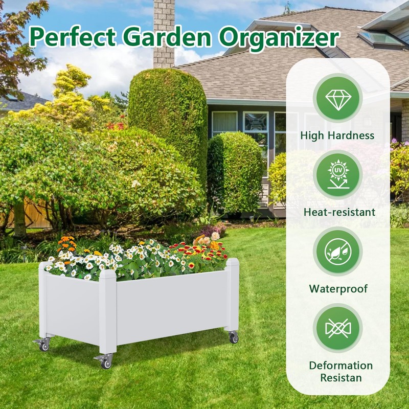 EasyUp Horticulture Garden Bed with Legs, Divisible Resin Planter Box