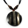 Avalaya 45mm D/Round Shell Pendant with Black Cotton Cord Pendant/40cm