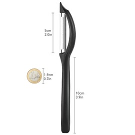 PROPOG Pack of 2 Peelers, Potato Peelers, Stainless Steel Peeler, Kitchen Sharp Vegetable Peeler, Serrated Blade Potato Peeler, Vegetable and Fruit (Black)