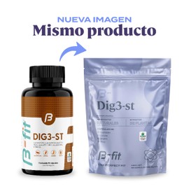 B-Fit DIG3-ST | Digestivo Natural sin Sabor | 90 Cápsulas | Suplemento Alimenticio en Cápsulas | con Extractos de Cuachalalate, Cúrcuma, Jengibre e Hinojo.