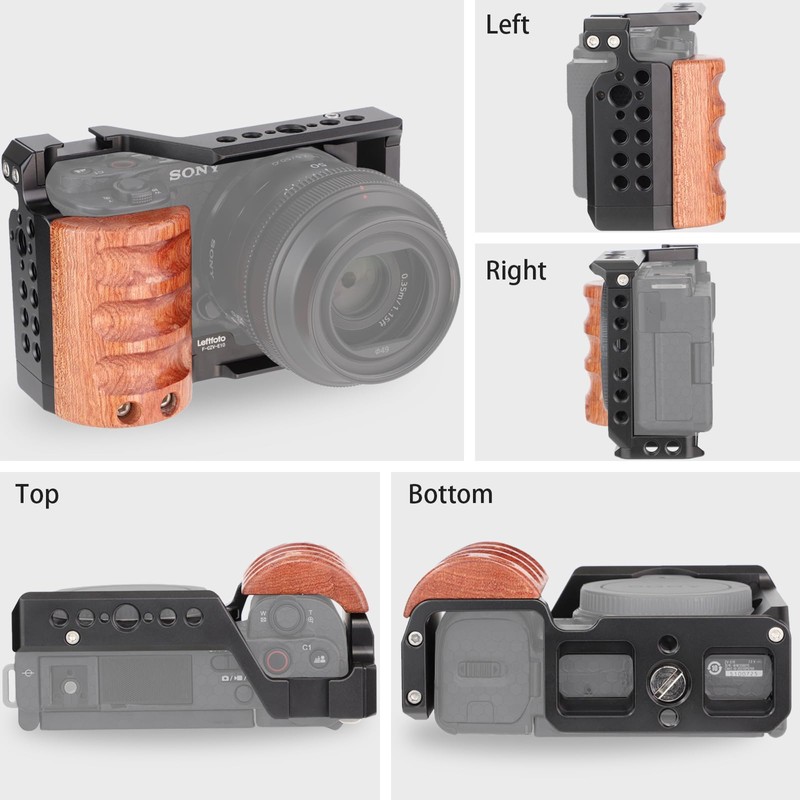 Leftfoto Upgrade Metal Cage With Wood Handle For Sony α