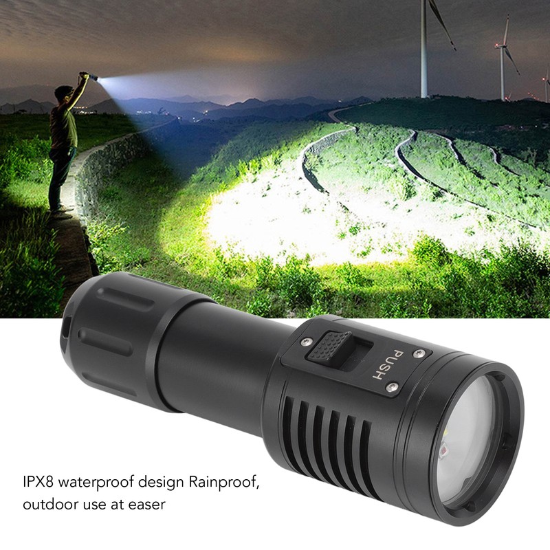 Diving Flashlight 5000LM 6 Light Modes Portable Underwater Flashlight Diving