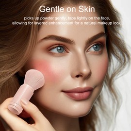 Travel Makeup Brush Set: 4-in-1 Mini Retractable Cute Makeup Brushes Professional Foundation Blending Eye Shadow & Powder Brush Kit for Women’s Facial Cosmetics