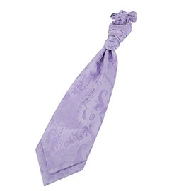 DQT Passion Floral Men's Wedding Pre-Tied Cravat - Lilac