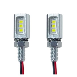 LAINLOY 2PCS Car LED License Plate Light, IP68 Waterproof License Lamps with Aluminum Light Holder, 12V Tag Screw Bolt LED Bulb for Car, Motorcycle, Truck, RV, ATV (Silver shell - White light)