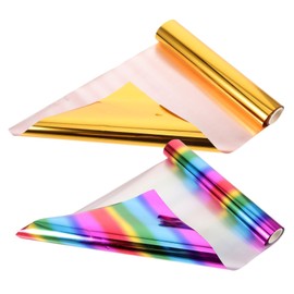 SHINEOFI 2 Rolls Heat Activated Toner Transfer Foils Gold DIY Heat Transfer Supplies for Elegant Crafting for Frames and Home Decor