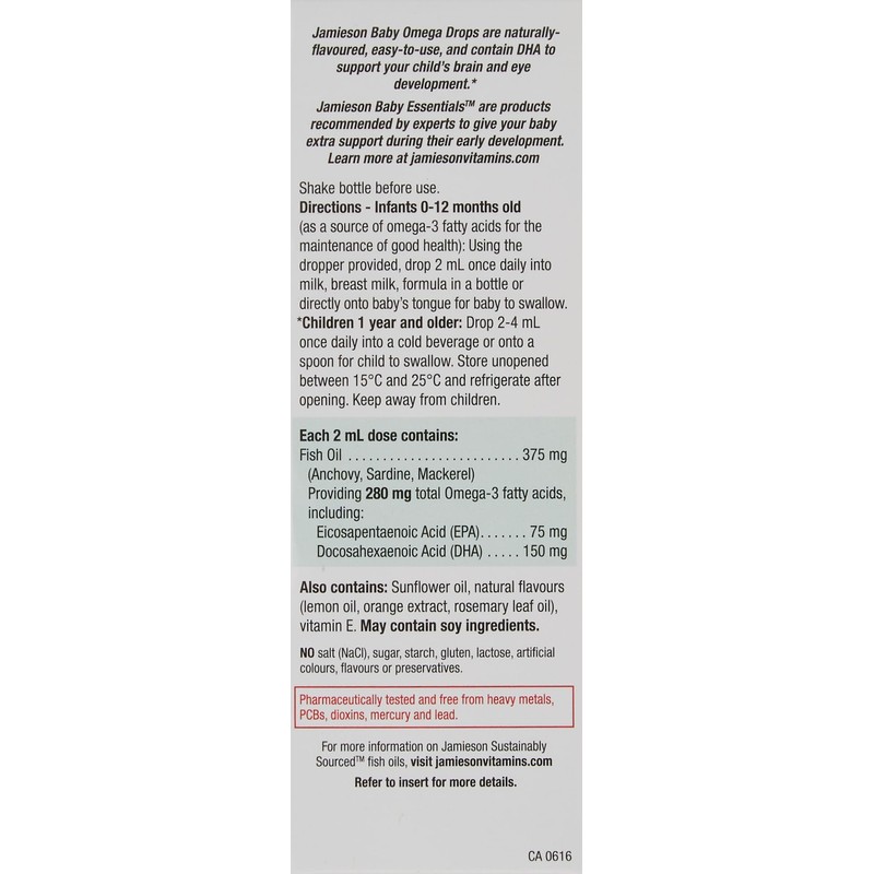 Jamieson Baby Omega Drops NEW 60ml Liquid