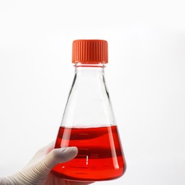 PEKYBIO Sterile Plastic Erlenmeyer Flask 500ml Graduated Flask with Vented Cap, Individually Wrapped, Pack of 12