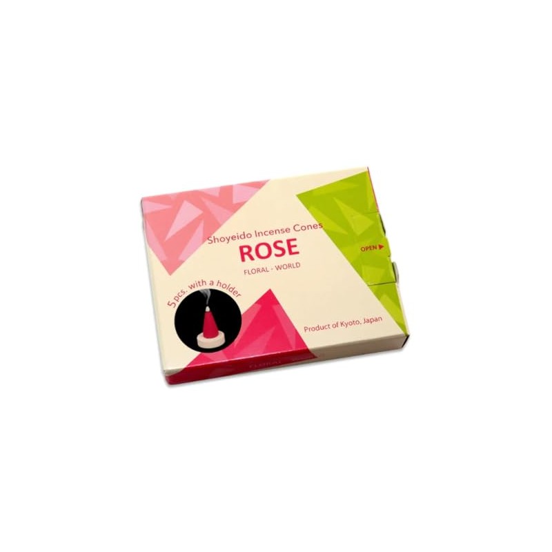 SHOYEIDO Rose Incense Cones, 5-Cone Set