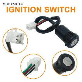 MOBYMUTO 4-Wire Ignition Switch with Key for TaoTao Sunl Coolster Baja Roketa Kazuma Apollo 50cc 70cc 90cc 110cc 150cc 200cc 250cc Chinese ATV Dirt Bike Scooter Parts 4-Wire Ignition Switch Key Kit
