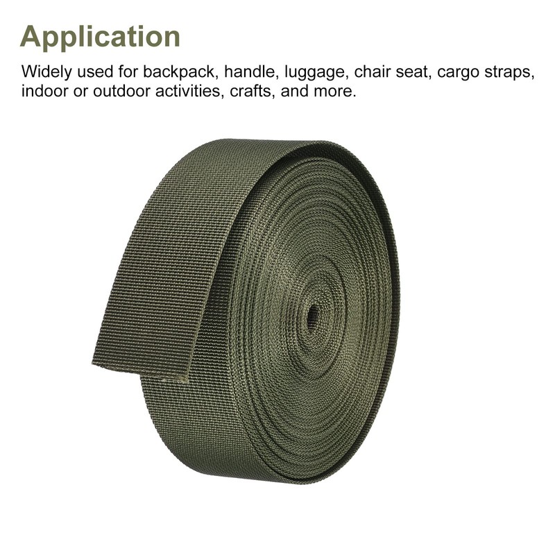 sourcing map Flat Nylon Webbing Strap 1.5 Inch 10 Yards