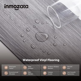 Peel and Stick Floor Tile Vinyl Plank Flooring Sample Set of 5 Packs, INMOZATA Self Adhesive Waterproof Vinyl Flooring Wood Grain Look Floor Tile for Bedroom, Living Room, Kitchen, RV (Sample)