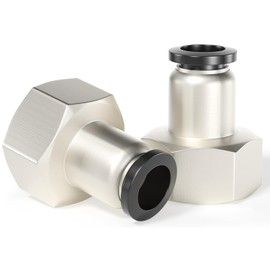 TAILONZ PNEUMATIC Female Straight 8mm Tube OD x 1/2 Inch BSP Thread Push to Connect Fittings PCF8-04(Pack of 10)