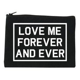 Love Me Forever And Ever Cosmetic Makeup Bag Black Small