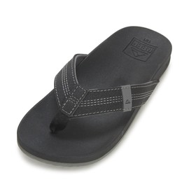 Reef Boy's Kids Cushion Phantom Flip-Flop, Black, 1 Big