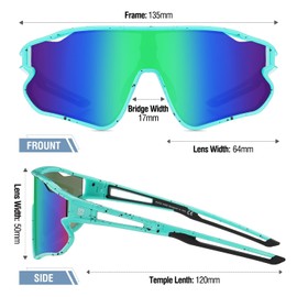 DUCO DK268 Children's Sunglasses Youth Baseball Sunglasses Lightweight TR90 Frame UV400 Sports Cycling Sunglasses for Boys Girls, cyan painting frame revo blue lens