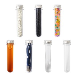 Magibeads 12Pcs Clear Tube Plastic Bead Containers with Lids 5.9 x 1.45 Inches Travel Size Seed Bead Cylinder Bead Organizer Box Diamond Painting Storage Containers 60ml Capacity