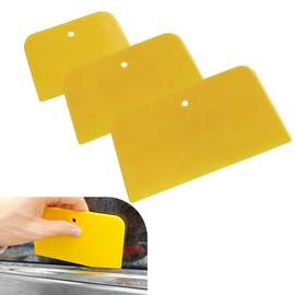 yorpyep 3 PCS Car Scraper, 4" 5" and 6" Multi-purpose Soft Scratch-resistant Plastic Scraper for Glass Film Caulk, Portable Car Body Filler Applicator, Repair Tool for Most SUVs (Yellow)
