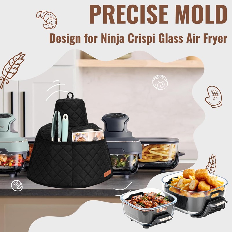 CROTIRAD Glass Air Fryer Dust Cover Compatible with Ninja Crispi,