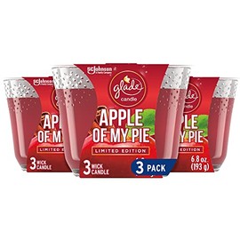 Glade Candle Apple of My Pie, Fragrance Candle Infused with Essential Oils, Air Freshener Candle, 3-Wick Candle, 6.8oz, 3 Count