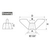 Osato Uniqlo Wing Nut for W5/16, Pack of 20 (36381)