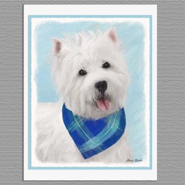 6 West Highland White Terrier Westie Dog Art Note Greeting Cards