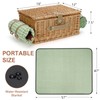 Picnic Basket for 4, Insulated Willow Picnic Baskets with Shoulder