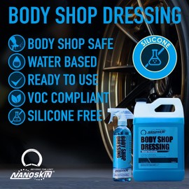 Nanoskin Body Shop Dressing 5 Gallons - Body Shop Safe, Silicone Free Formula | Restores Deep Black Color on Exterior Tires, Vinyl, Rubber, Plastic & Trim | Safe for Cars, Trucks, RVs, Boats & More