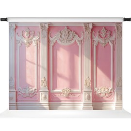 Kate Pink Interior Backdrops for Photography Classic Wall Photo Backdrop European Style Photo Studio Props, 7x5ft