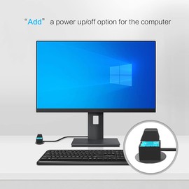 DKE Desktop Computer Power Switch Power Supply Control Adapter Cable 2M External PC Power Button ATX Desktop Computer Case Motherboard Switch On Off Power SW Cables, Black