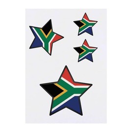 Azeeda 4 x 'Südafrika-Star' Temporäre Tattoos - Wasserfest, Hautfreundlich & Ungiftig · Transfers in Verschiedenen Größen (TO00064794)