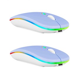 UrbanX Wireless Mouse 2 Pack for Lava Blaze Duo/Yuva 4 – Bluetooth 5.2 & 2.4GHz Rechargeable Laptop Mouse with USB Wireless Adapter, Ergonomic Computer Mouse.