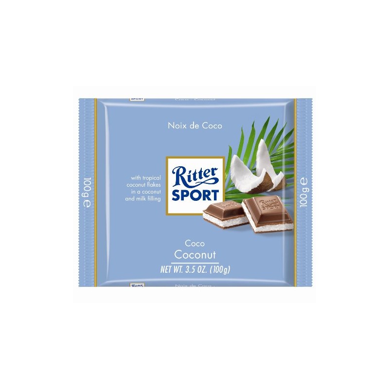 Ritter Sport Chocolate, Coconut, 3.5 Ounce (Pack of 12)