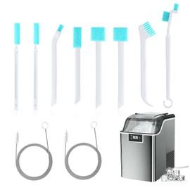 XANGNIER Ice Machine Cleaning Brush Kit,Ice Maker Cleaner Tools Set-2 Pcs Extra Long Pipe Drain Cleaners Brush and 8 Pcs Small Crevice Cleaning Brush for Tight Spaces