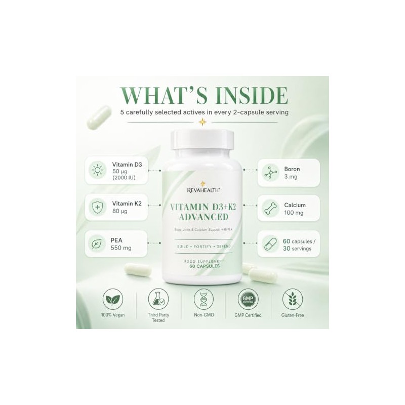 High Strength Vitamin D3 K2 Supplement | D3 2000 IU