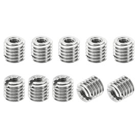 PATIKIL Thread Adapters Sleeve Reducing Nut, 10 Pcs M5x0.8 Male to M2.5x0.45 Female Repairing Insert Nut Screw Reducer Stainless Steel Fastener 5mm